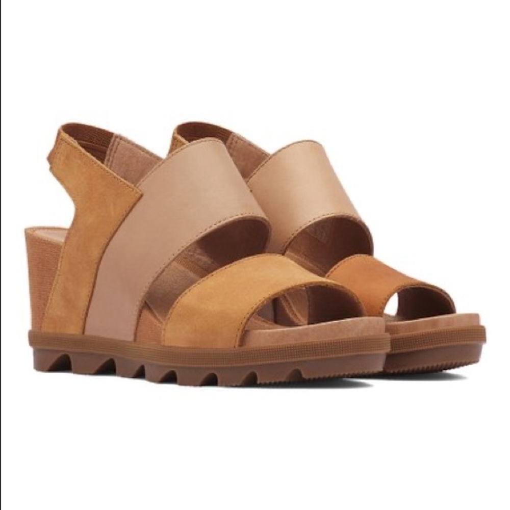 Camel Brown Joanie II Slingback Leather Wedge